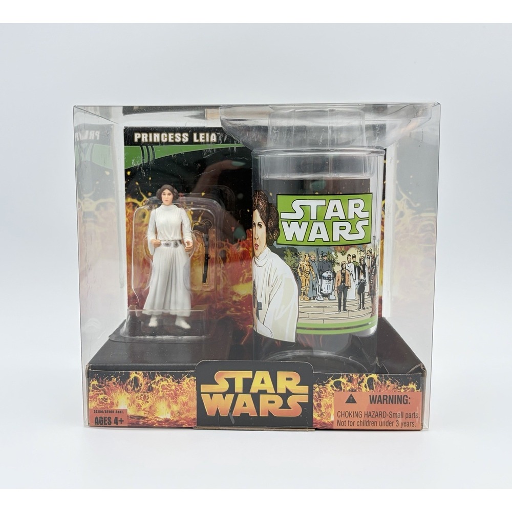Vintage 2005 Star Wars Princess Leia Cup & Figure Set Hasbro New In Sealed Box
